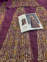 Fahad Hussain lilac purple chiffon bridal edition