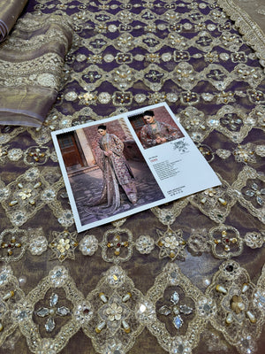 Mohsin Naveed Ranjha lilac bridal chiffon