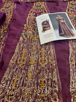 Fahad Hussain lilac purple chiffon bridal edition