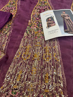 Fahad Hussain lilac purple chiffon bridal edition