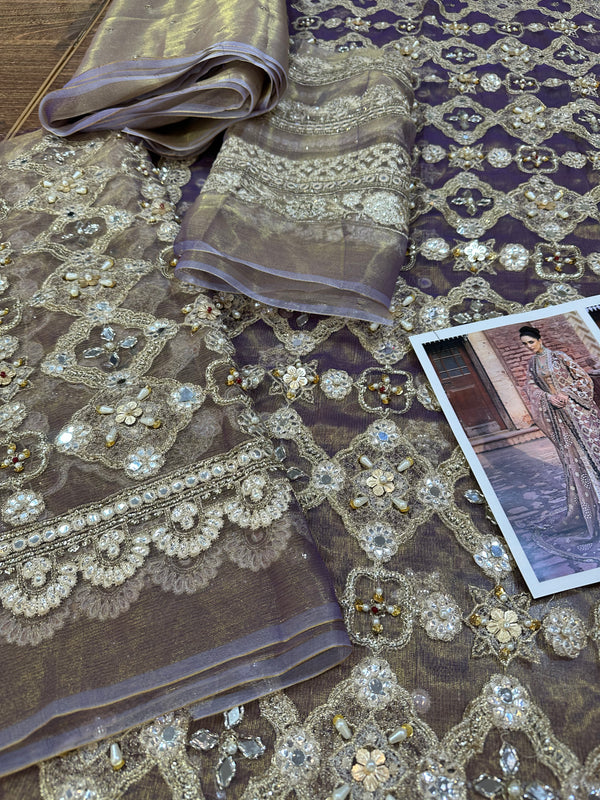 Mohsin Naveed Ranjha lilac bridal chiffon