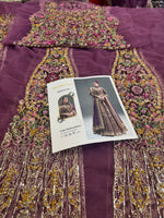 Fahad Hussain lilac purple chiffon bridal edition