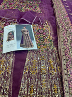 Fahad Hussain lilac purple chiffon bridal edition
