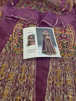 Fahad Hussain lilac purple chiffon bridal edition