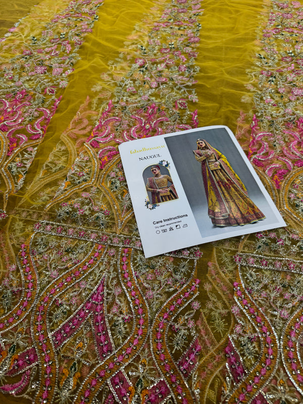 Fahad Hussain mustard yellow coture