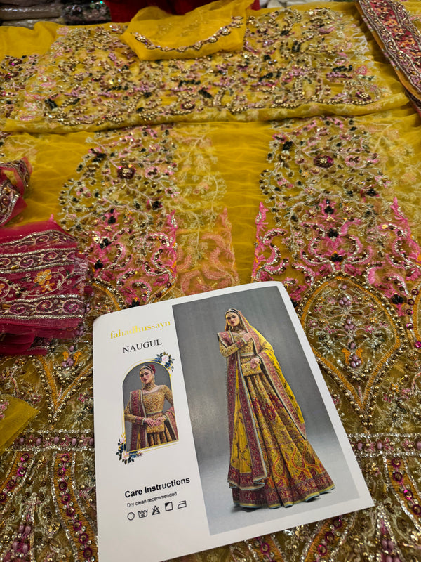 Fahad Hussain mustard yellow coture