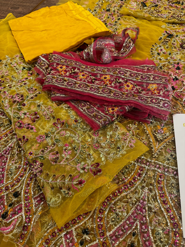 Fahad Hussain mustard yellow coture
