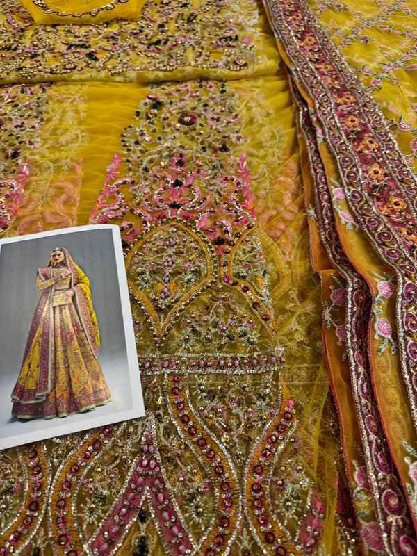 Fahad Hussain mustard yellow coture