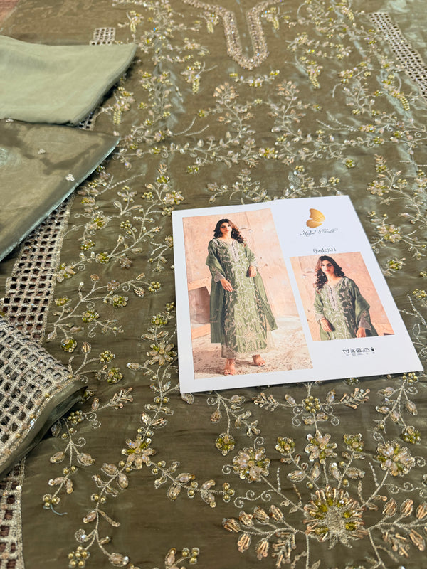 Hafsa malik olive green wedding edition