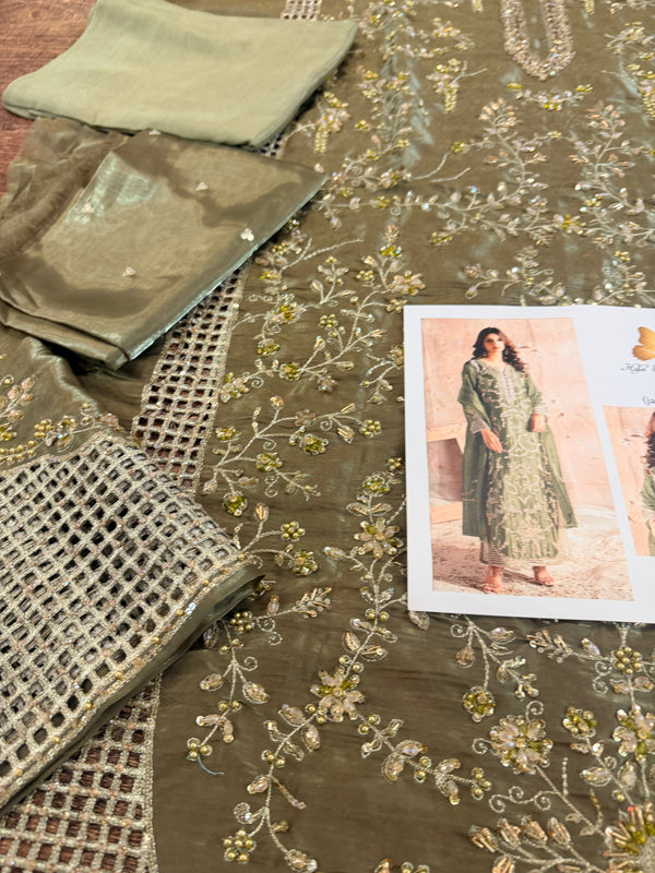 Hafsa malik olive green wedding edition