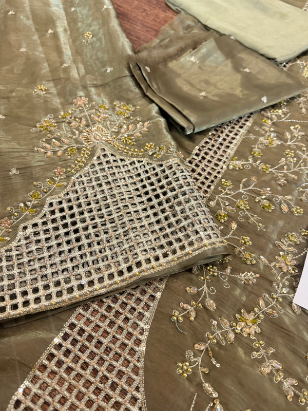 Hafsa malik olive green wedding edition