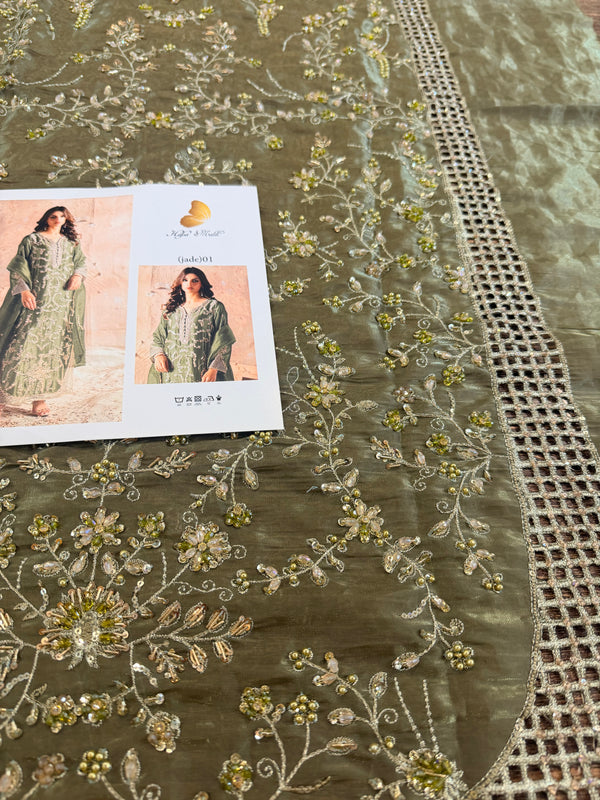 Hafsa malik olive green wedding edition