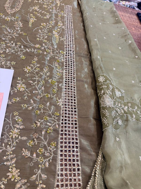 Hafsa malik olive green wedding edition