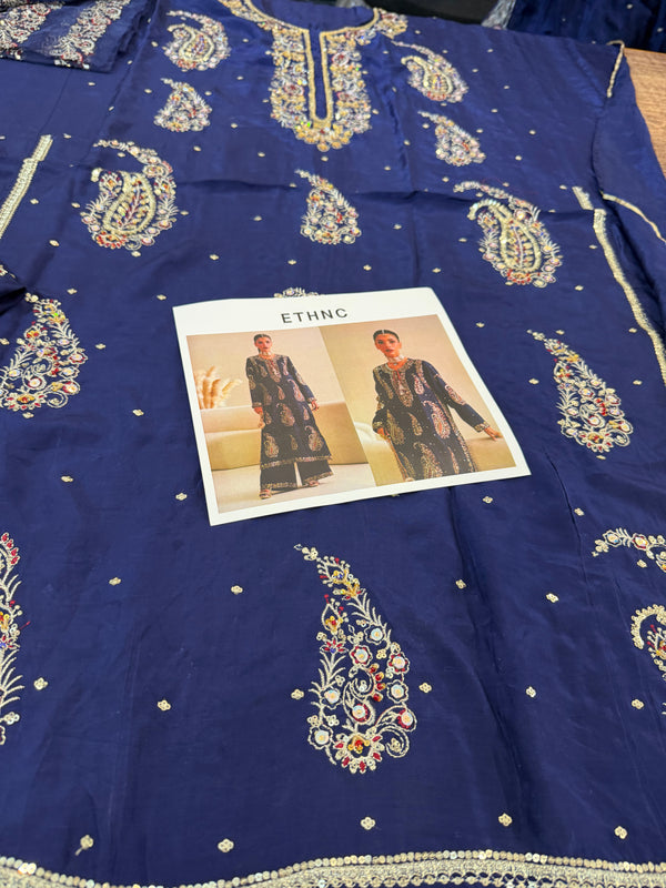 Ethnic blue chiffon wedding edition