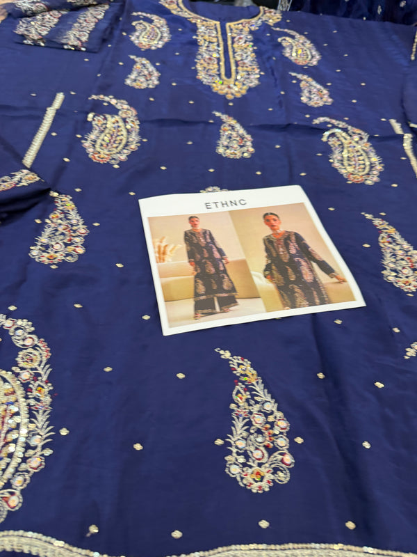 Ethnic blue chiffon wedding edition