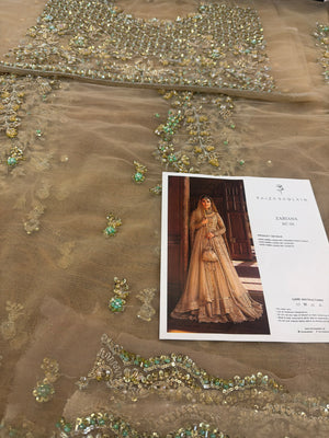 Faiza Saqlain golden bridal chiffon collection