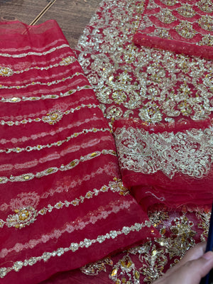 kanwal Malik red handmade wedding edition
