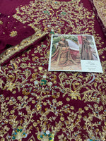 Haris shakeel red bridal chiffon collection