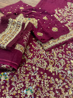 Haris shakeel red bridal chiffon collection