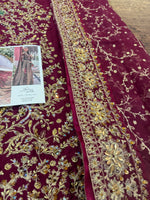 Haris shakeel red bridal chiffon collection