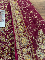 Haris shakeel red bridal chiffon collection