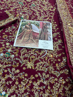 Haris shakeel red bridal chiffon collection