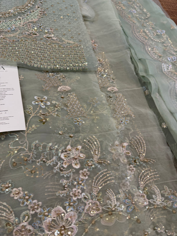 Faiza Saqlain mint wedding edition chiffon