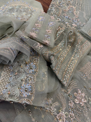 Faiza Saqlain mint wedding edition chiffon