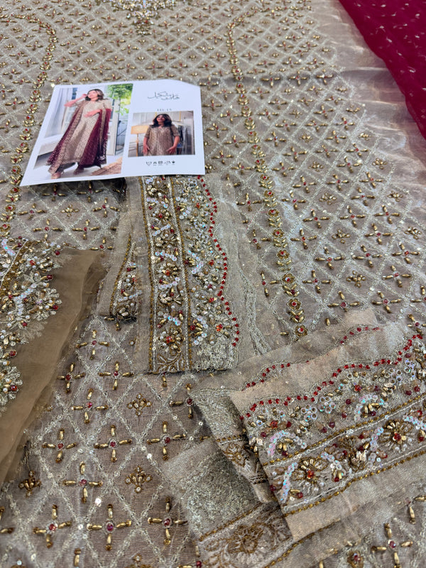 Haris Shakeel golden meroon wedding edition