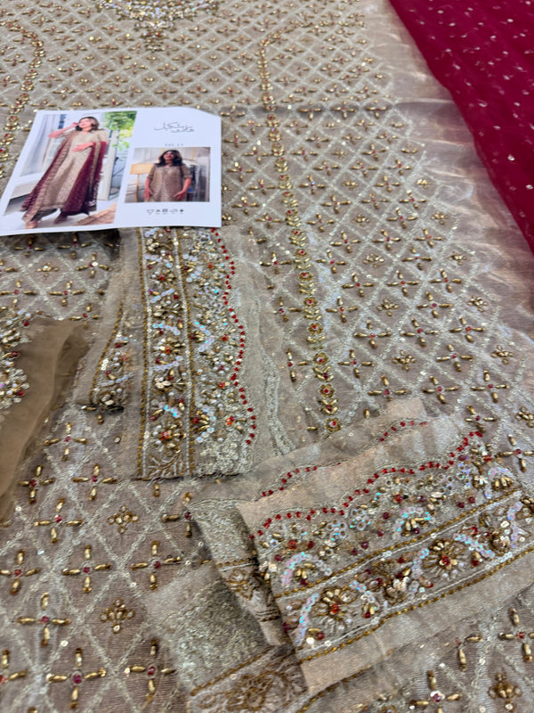 Haris Shakeel golden meroon wedding edition