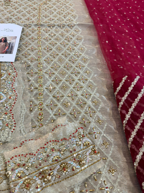 Haris Shakeel golden meroon wedding edition