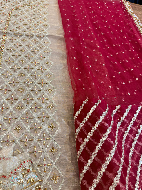 Haris Shakeel golden meroon wedding edition