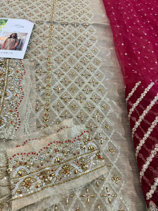 Haris Shakeel golden meroon wedding edition