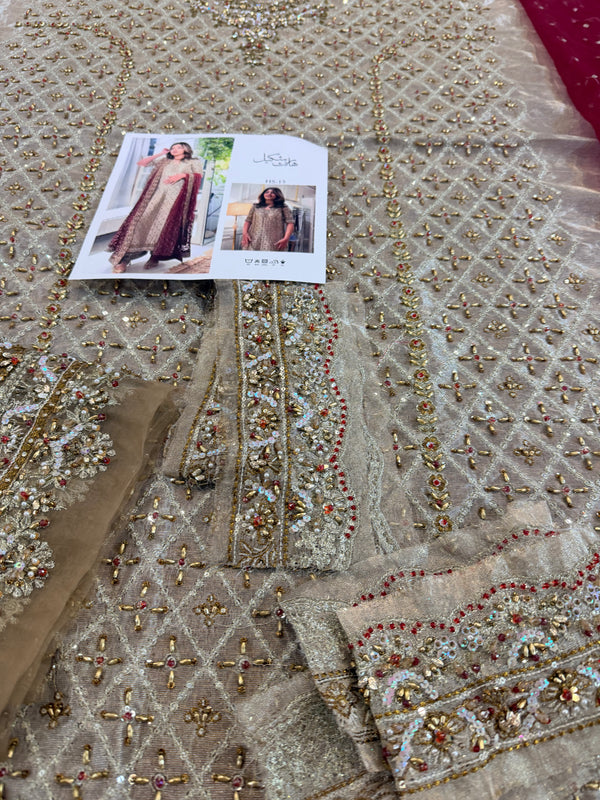 Haris Shakeel golden meroon wedding edition