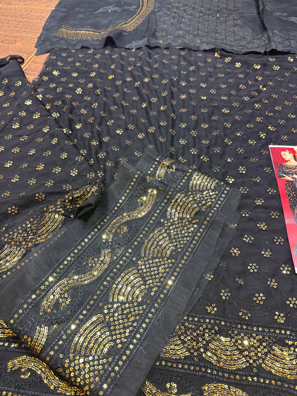 Asim jofa saree black wedding edition