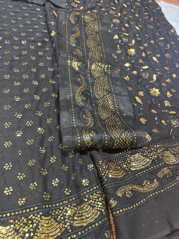 Asim jofa saree black wedding edition