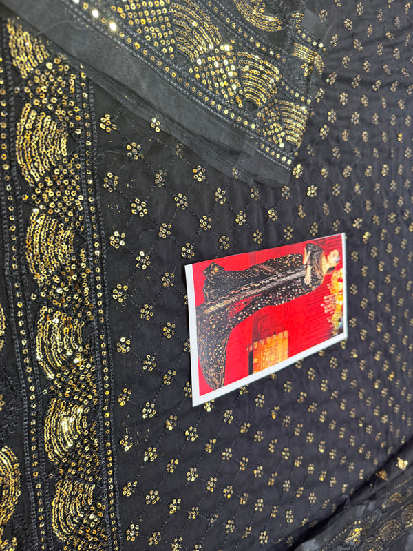 Asim jofa saree black wedding edition