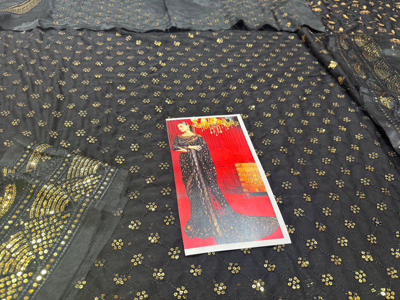 Asim jofa saree black wedding edition