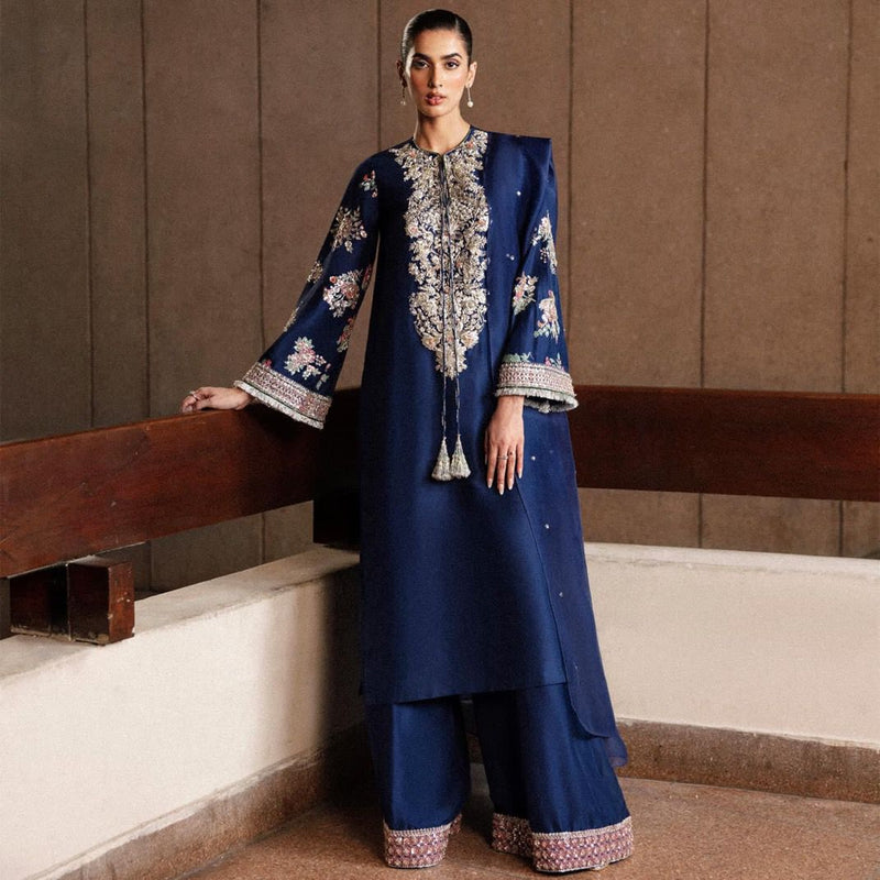 Hussain Rehar blue handmade wedding edition