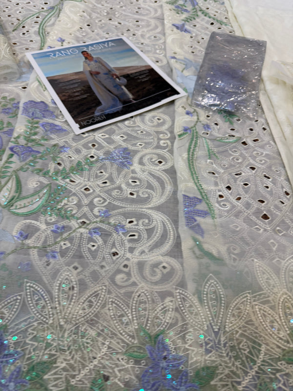 Rangrasya white multi lawn