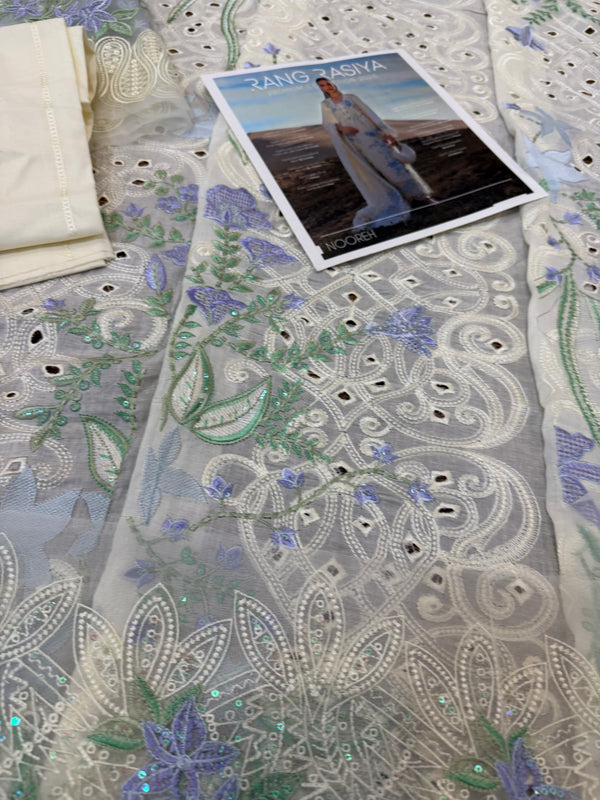 Rangrasya white multi lawn