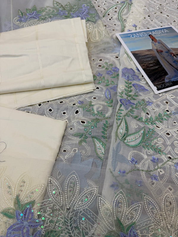 Rangrasya white multi lawn