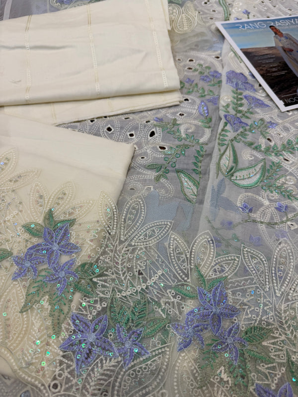 Rangrasya white multi lawn