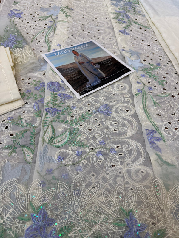 Rangrasya white multi lawn