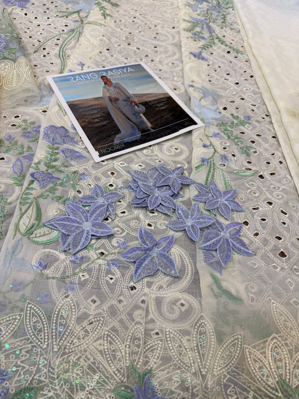 Rangrasya white multi lawn