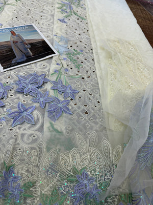 Rangrasya white multi lawn