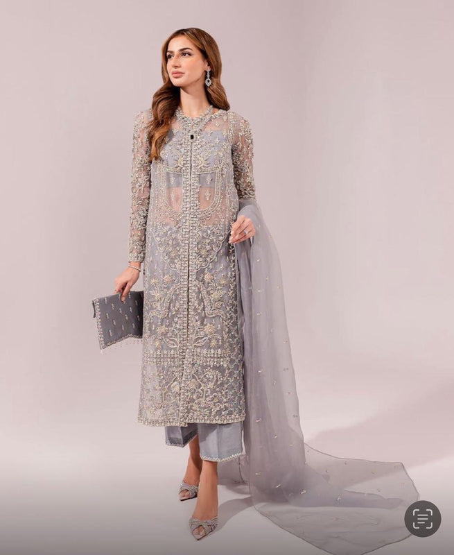 Kanwal Malik grey bridal chiffon collection