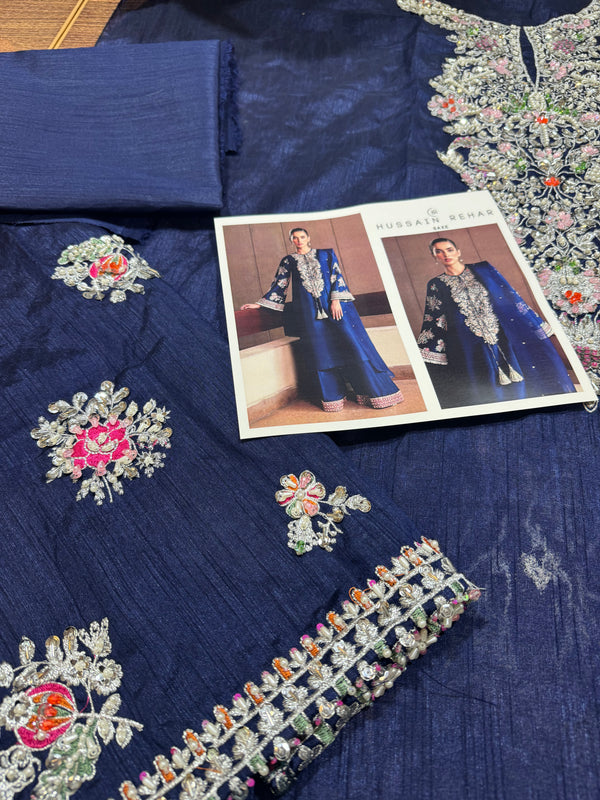 Hussain Rehar blue handmade wedding edition