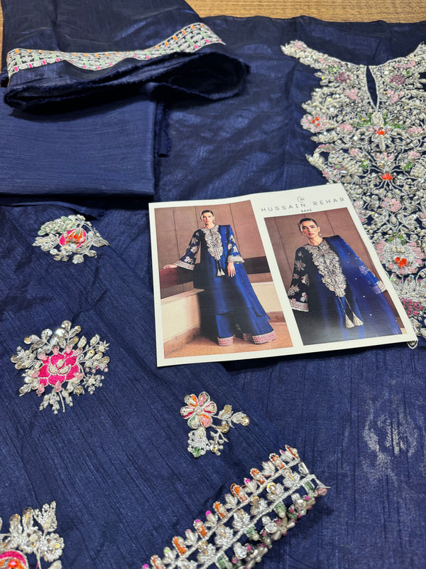 Hussain Rehar blue handmade wedding edition