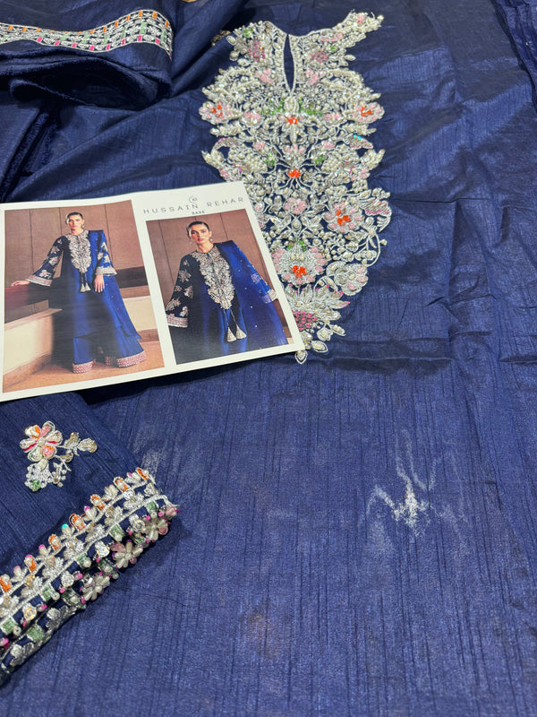 Hussain Rehar blue handmade wedding edition